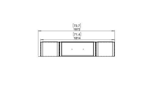 Ecosmart Fire Flex 68RC.BX2 Right Corner Fireplace Insert - Black Finish / Black Burner - ESF.FX.68RC.BX2.B
